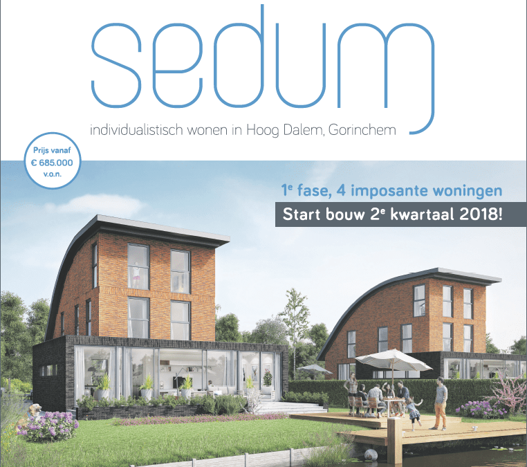 Start bouw villa's Sedum te Gorinchem in tweede kwartaal 2018