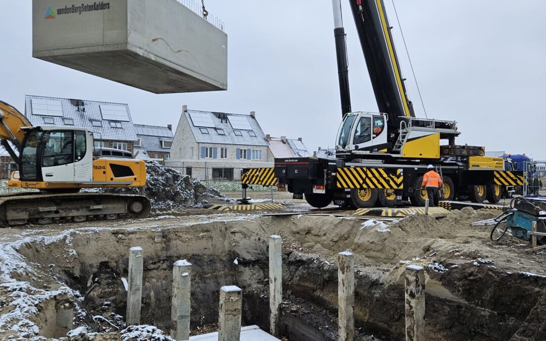 Drie prefab kelders geplaatst op 1 dag in Gorinchem